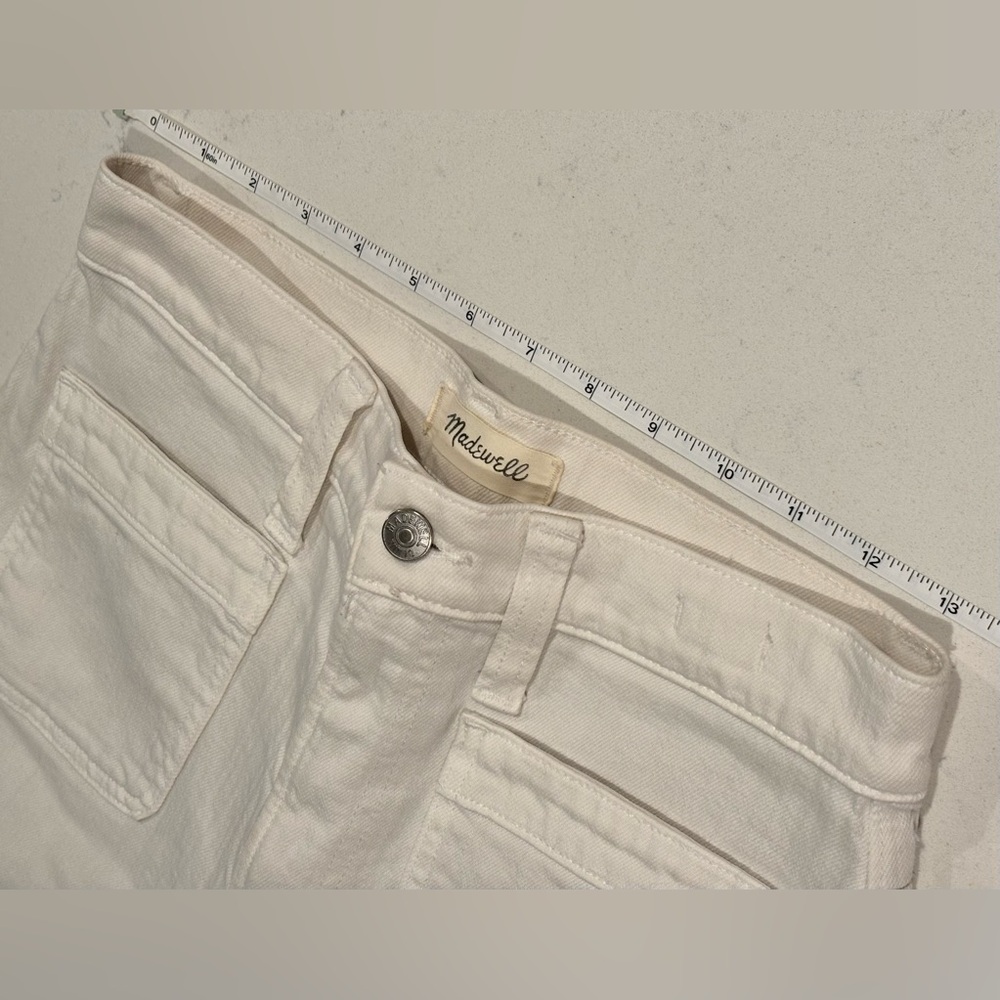 Madewell Women Size 27 The Perfect Vintage Wide Leg High Rise Canvas Ivory Jean - Picture 9 of 10